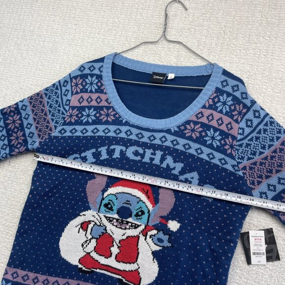 Disney Lilo & Stitch Holiday Ugly Stichmas Christmas Knit Sweater Women L Read* - Picture 9 of 16
